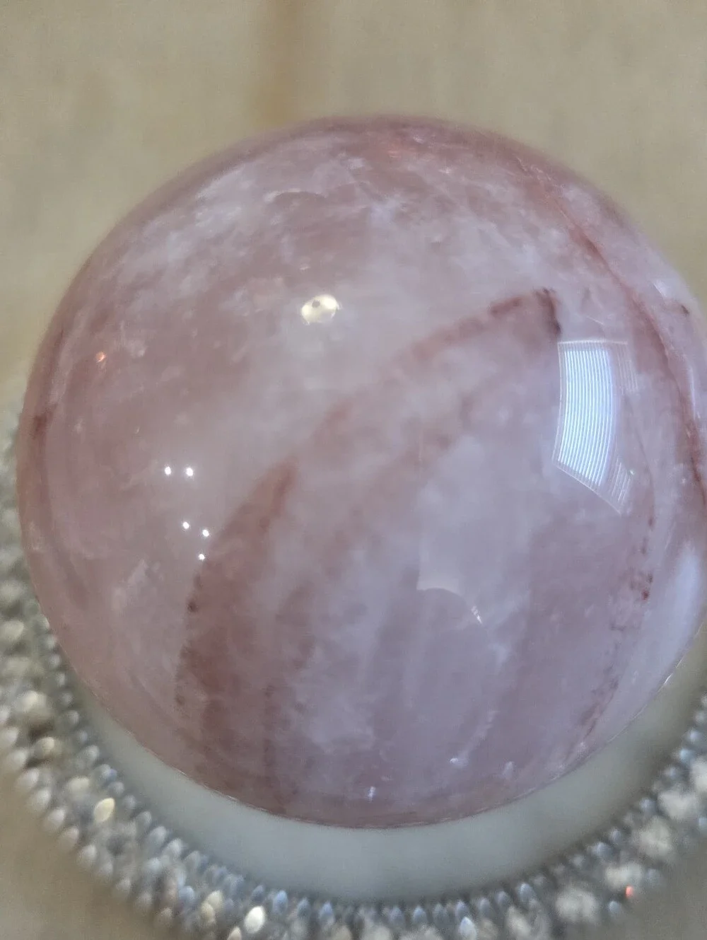 Natural Red Hematoid Quartz Orb Sphere #3